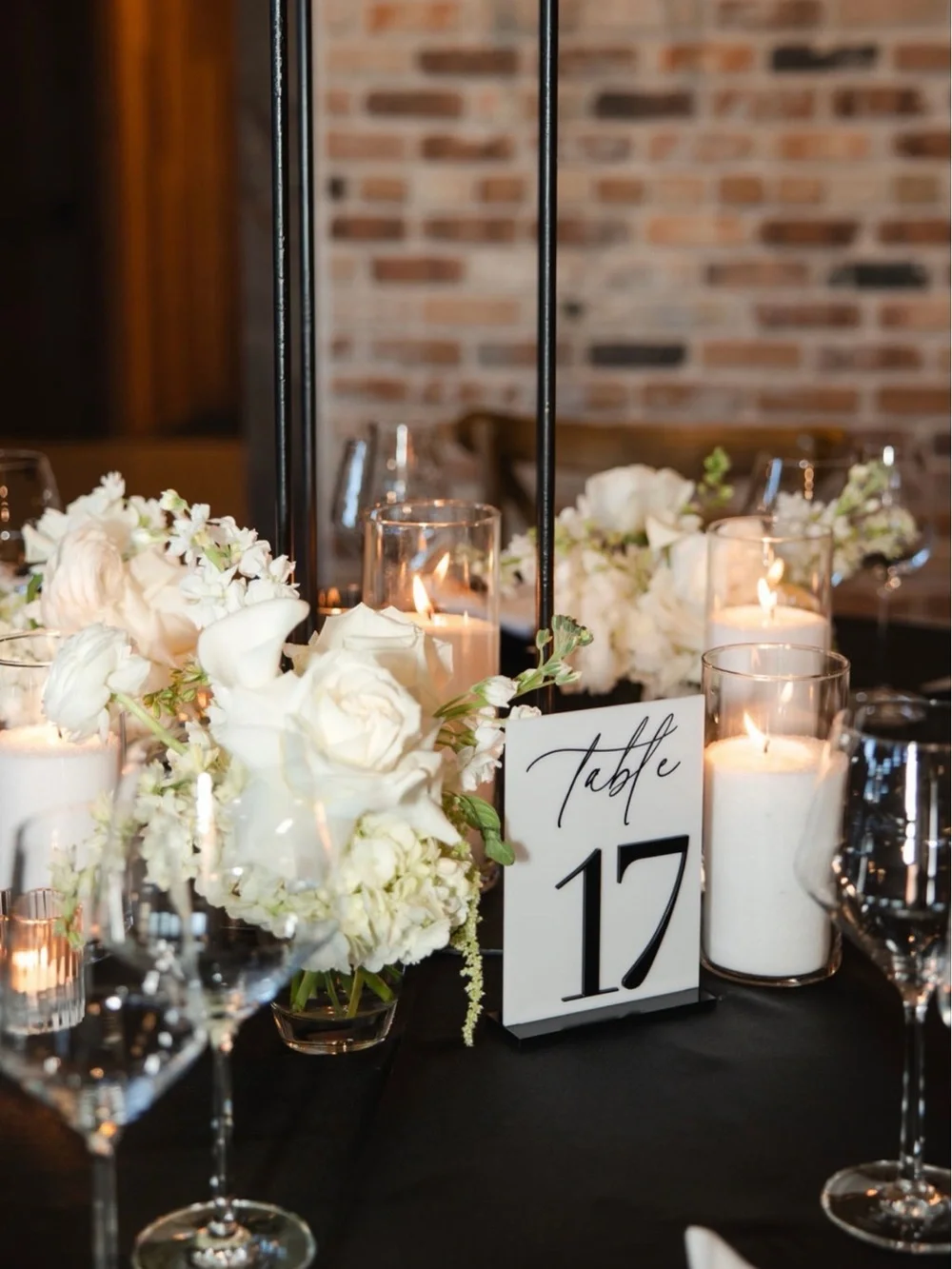 Elegant Acrylic Table Numbers with Black Script